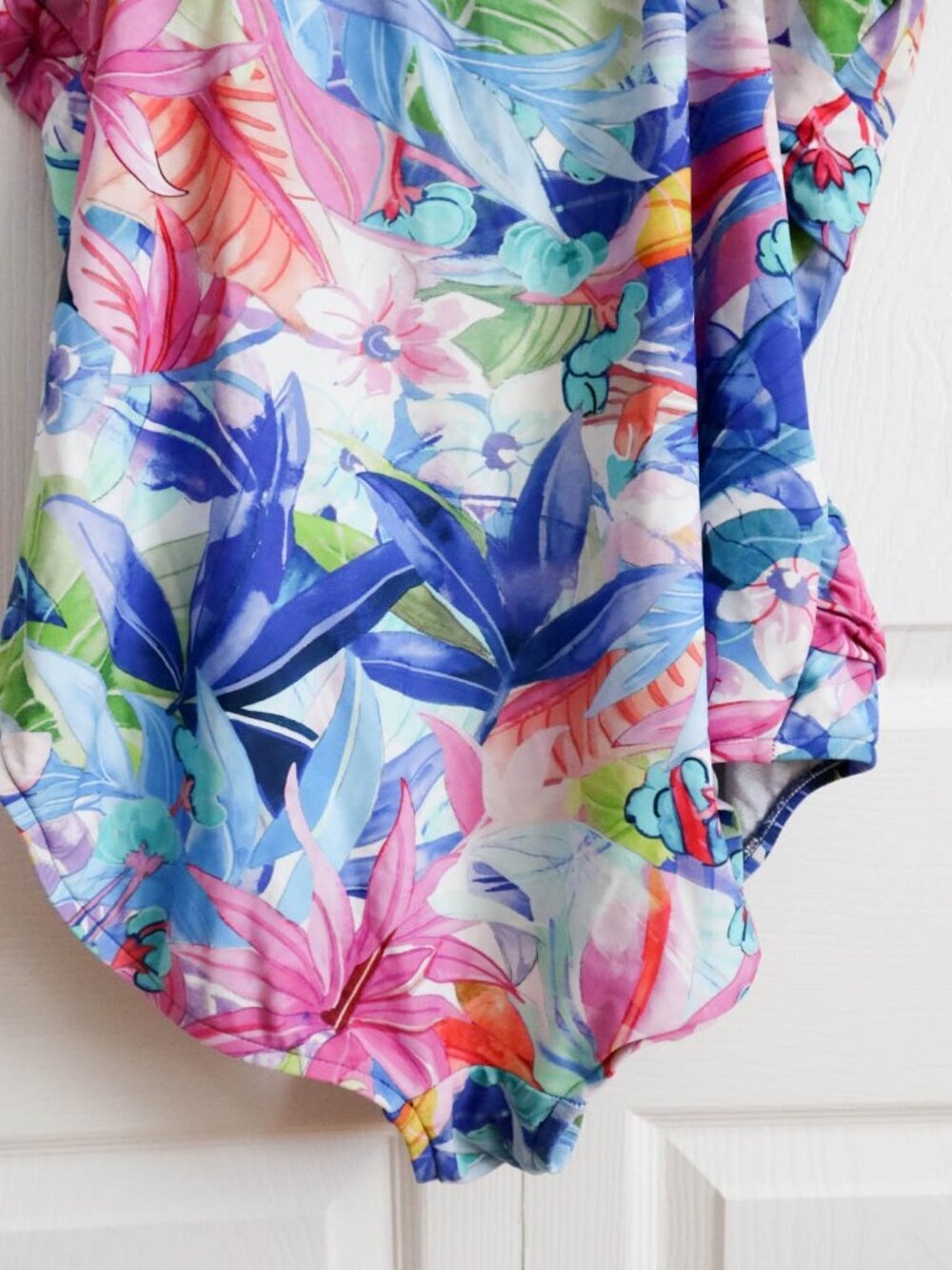 Maxine of Hollywood One Piece Swimsuit Bathing Suit Tropical Floral Sz 18 - Picture 6 of 7